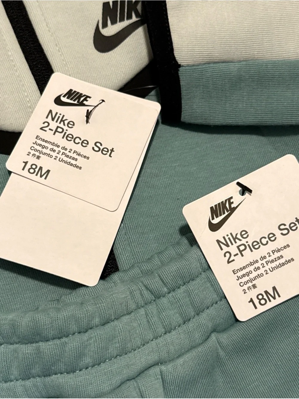 New Nike Sportswear Tech Fleece Full-Zip 2-Piece Tracksuit Set Teal Kid’s Sz 18M